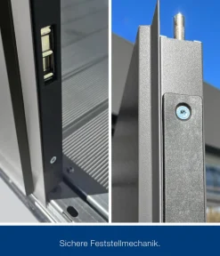 Hörmann Metallgerätehaus Juno JPD5 L-Sk Motiv Design mit Doppeltür, ca. B229/H224/T262 cm Graualuminium Best