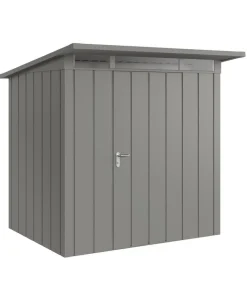 Hörmann Gartenhäuser & Gerätehäuser - Metallgerätehaus Juno JPD4 M-Sk Motiv Modern, ca. B229/H224/T214 cm Graualuminium