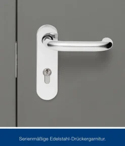 Hörmann Metallgerätehaus Juno JSD9 L-Sk Motiv Design bodentiefes Fenster mit Doppeltür, ca. B285/H227/T237 cm Graualuminium