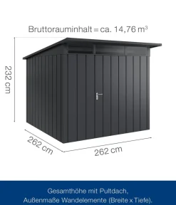 Hörmann Metallgerätehaus Juno JPD10 M-Sk Motiv Modern, ca. B277/H232/T310 cm Anthrazit Clearance
