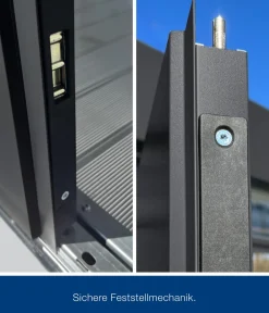 Hörmann Metallgerätehaus Juno JPD8 L-Sk Motiv Design mit Doppeltür, ca. B277/H224/T214 cm Anthrazit