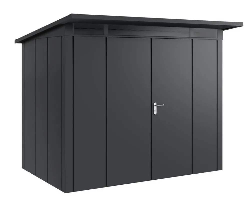 Hörmann Metallgerätehaus Juno JPD8 L-Sk Motiv Design mit Doppeltür, ca. B277/H224/T214 cm Anthrazit