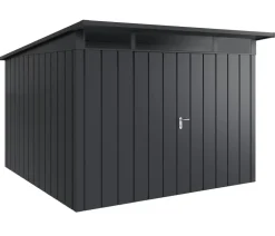 Hörmann Gartenhäuser & Gerätehäuser - Metallgerätehaus Juno JPD14 M-Sk Motiv Modern mit Doppeltür, ca. B325/H232/T358 cm Anthrazit
