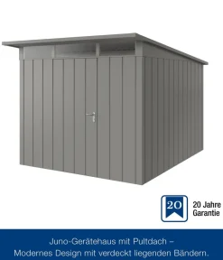 Hörmann Gartenhäuser & Gerätehäuser > Metallgerätehaus Juno mit Lichtband & Doppeltür JFD4 2116 M-Sk, ca. B229/H239/T181 cm