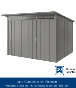 Hörmann Metallgerätehaus Juno JPD13 M-Sk Motiv Modern, ca. B325/H232/T310 cm Graualuminium New