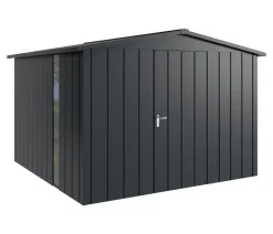 Hörmann Gartenhäuser & Gerätehäuser > Metallgerätehaus Juno JSD14 M-Sk Motiv Modern bodentiefes Fenster, ca. B333/H231/T325 cm