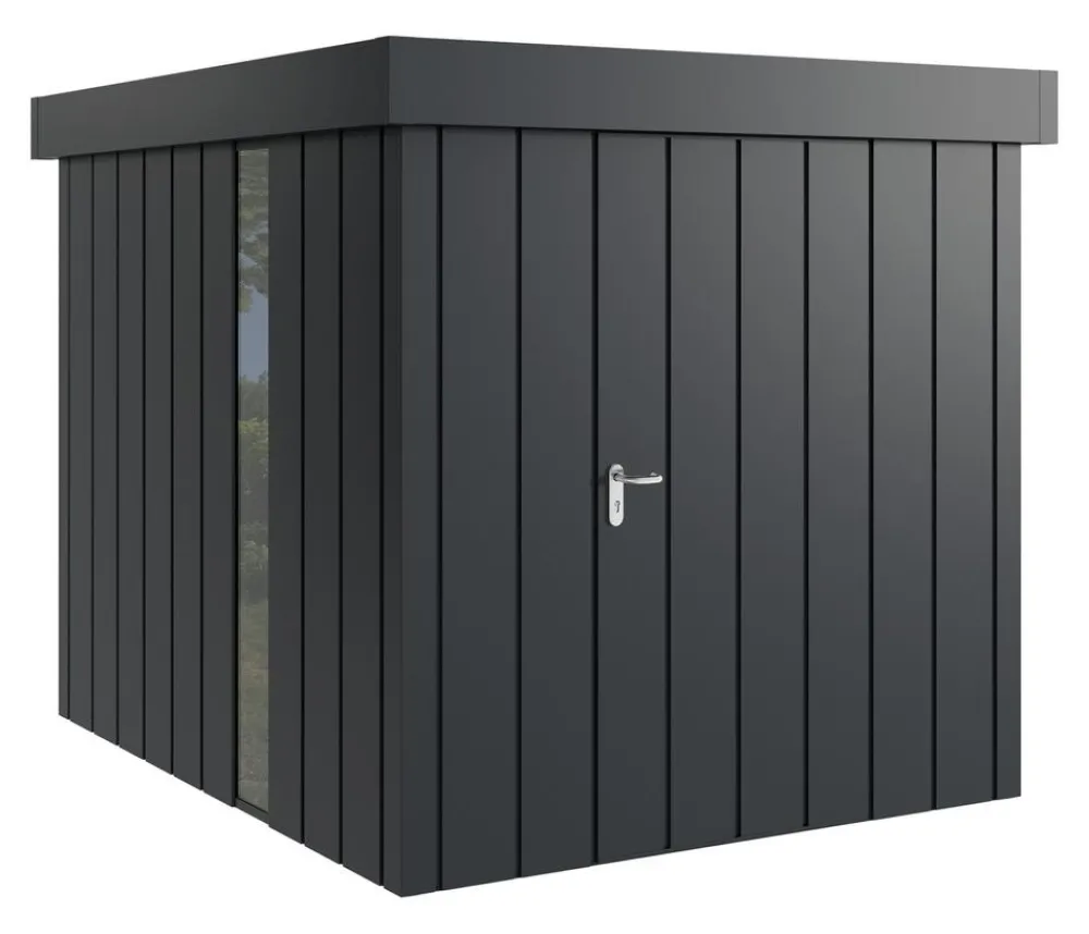 Hörmann Gartenhäuser & Gerätehäuser > Metallgerätehaus Juno JFD6 M-Sk Motiv Modern bodentiefes Fenster, ca. B229/H222/T277 cm