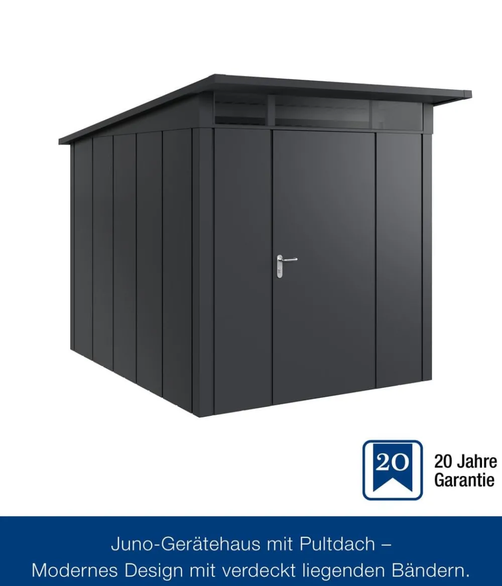 Hörmann Gartenhäuser & Gerätehäuser > Metallgerätehaus Juno JPD6 L-Sk Motiv Design, ca. B229/H232/T310 cm