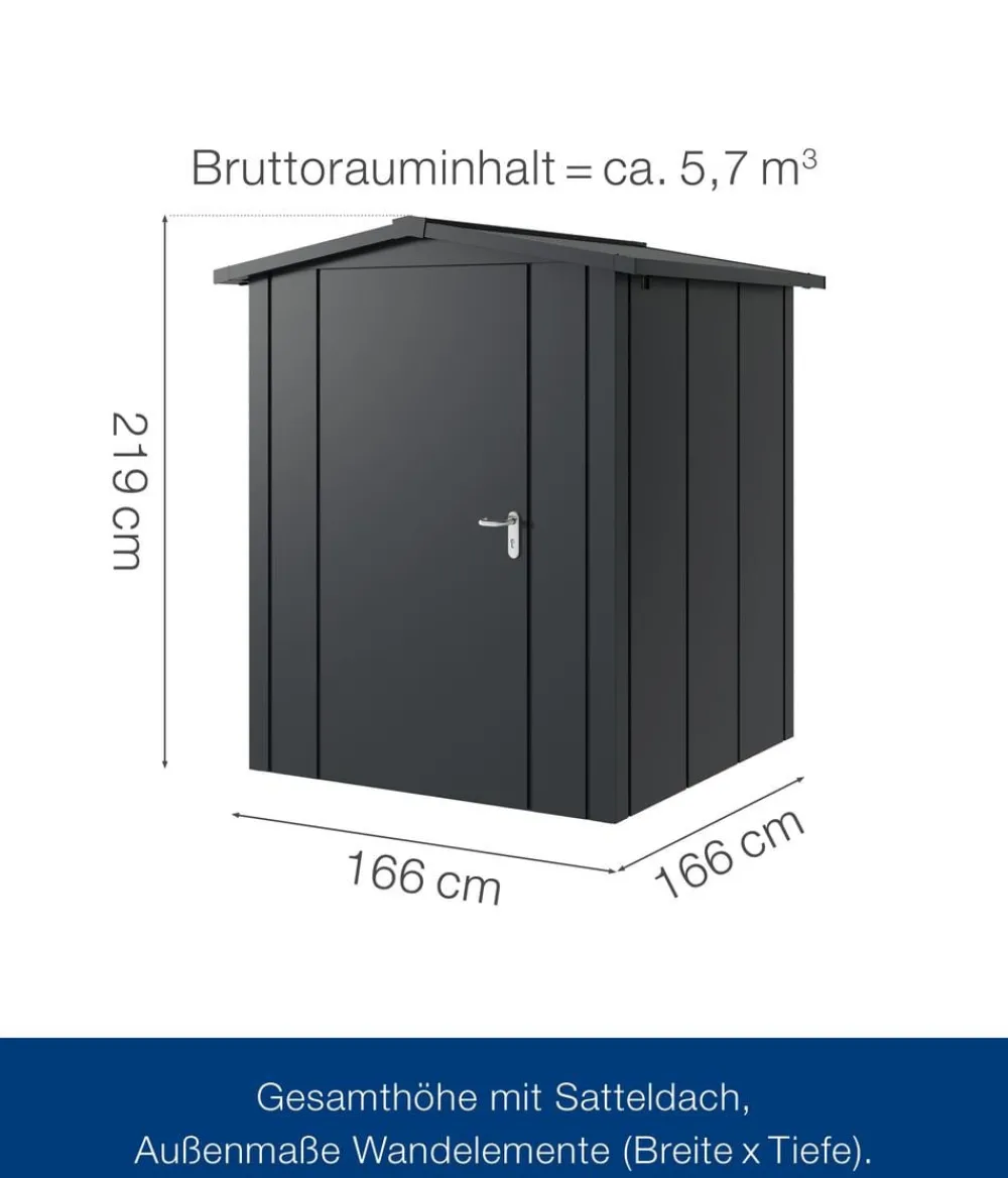 Hörmann Gartenhäuser & Gerätehäuser > Metallgerätehaus Juno JSD2 L-Sk Motiv Design, ca. B189/H219/T181 cm