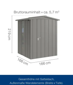 Hörmann Metallgerätehaus Juno JSD2 M-SK Motiv Modern bodentiefes Fenster, ca. B189/H219/T181 cm Graualuminium Sale