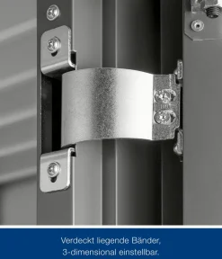 Hörmann Metallgerätehaus Juno JSD2 L-Sk Motiv Design, ca. B189/H219/T181 cm Graualuminium Outlet