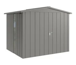 Hörmann Metallgerätehaus Juno JSD9 M-Sk Motiv Modern bodentiefes Fenster mit Doppeltür, ca. B285/H227/T237 cm Graualuminium Best