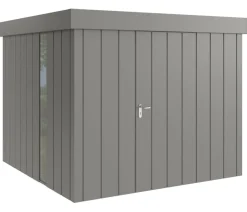 Hörmann Metallgerätehaus Juno JFD10 M-Sk Motiv Modern bodentiefes Fenster, ca. B277/H222/T277 cm Graualuminium Clearance