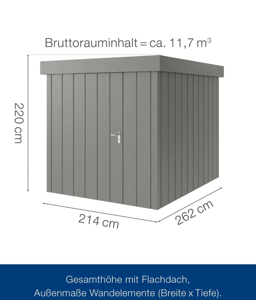 Hörmann Gartenhäuser & Gerätehäuser > Metallgerätehaus Juno JFD6 M-Sk Motiv Modern, ca. B229/H222/T277 cm