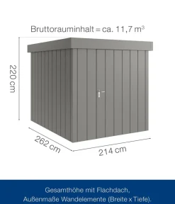Hörmann Metallgerätehaus Juno JFD6 M-Sk Motiv Modern, ca. B229/H222/T277 cm Graualuminium Discount