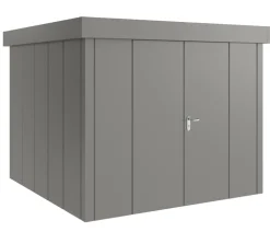 Hörmann Metallgerätehaus Juno JFD10 L-Sk Motiv Design mit Doppeltür, ca. B277/H222/T277 cm Graualuminium Outlet