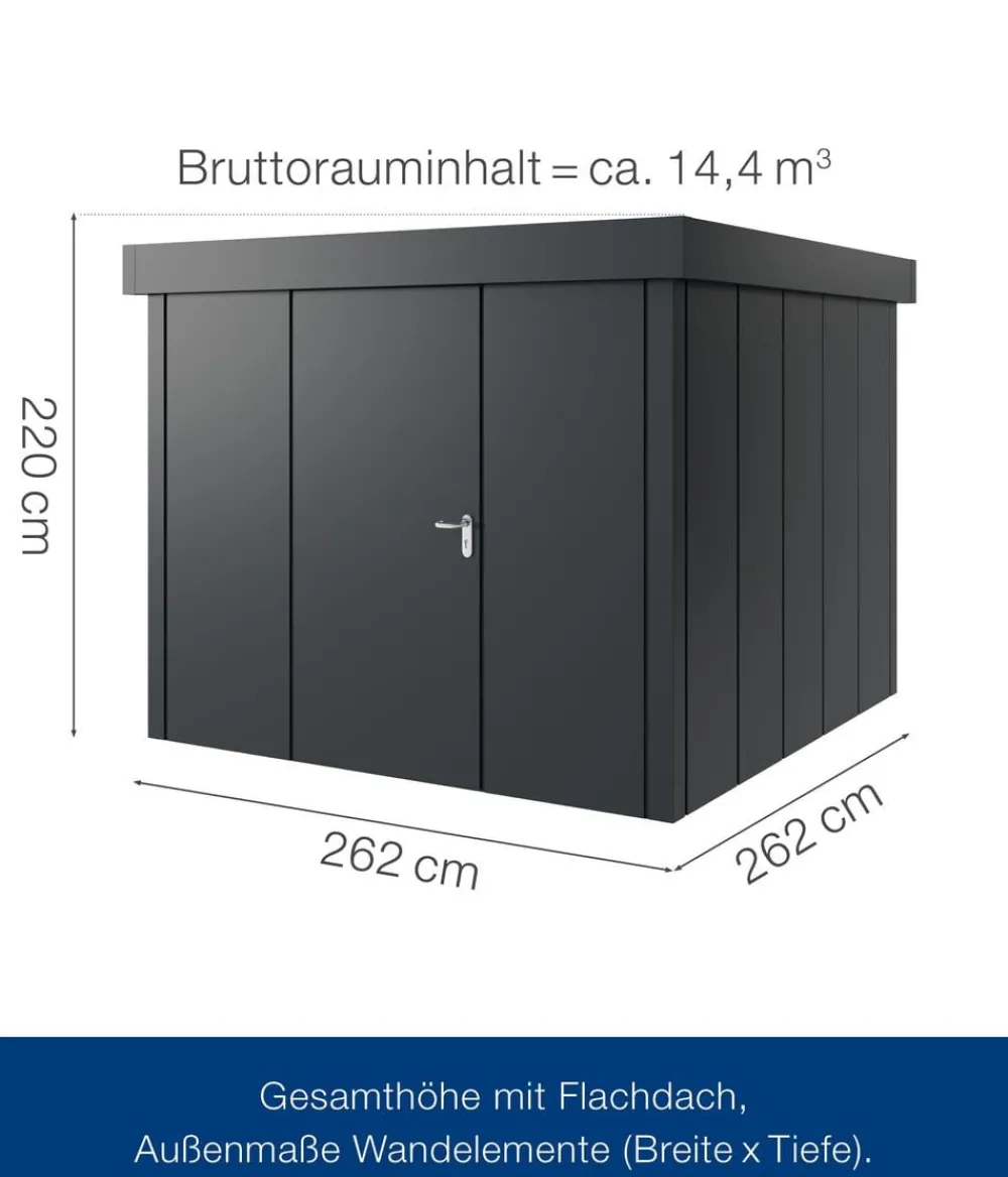 Hörmann Gartenhäuser & Gerätehäuser > Metallgerätehaus Juno JFD10 L-Sk Motiv Design, ca. B277/H222/T277 cm