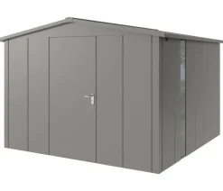 Hörmann Gartenhäuser & Gerätehäuser > Metallgerätehaus Juno JSD5 L-Sk Motiv Design bodentiefes Fenster, ca. B237/H223/T229 cm