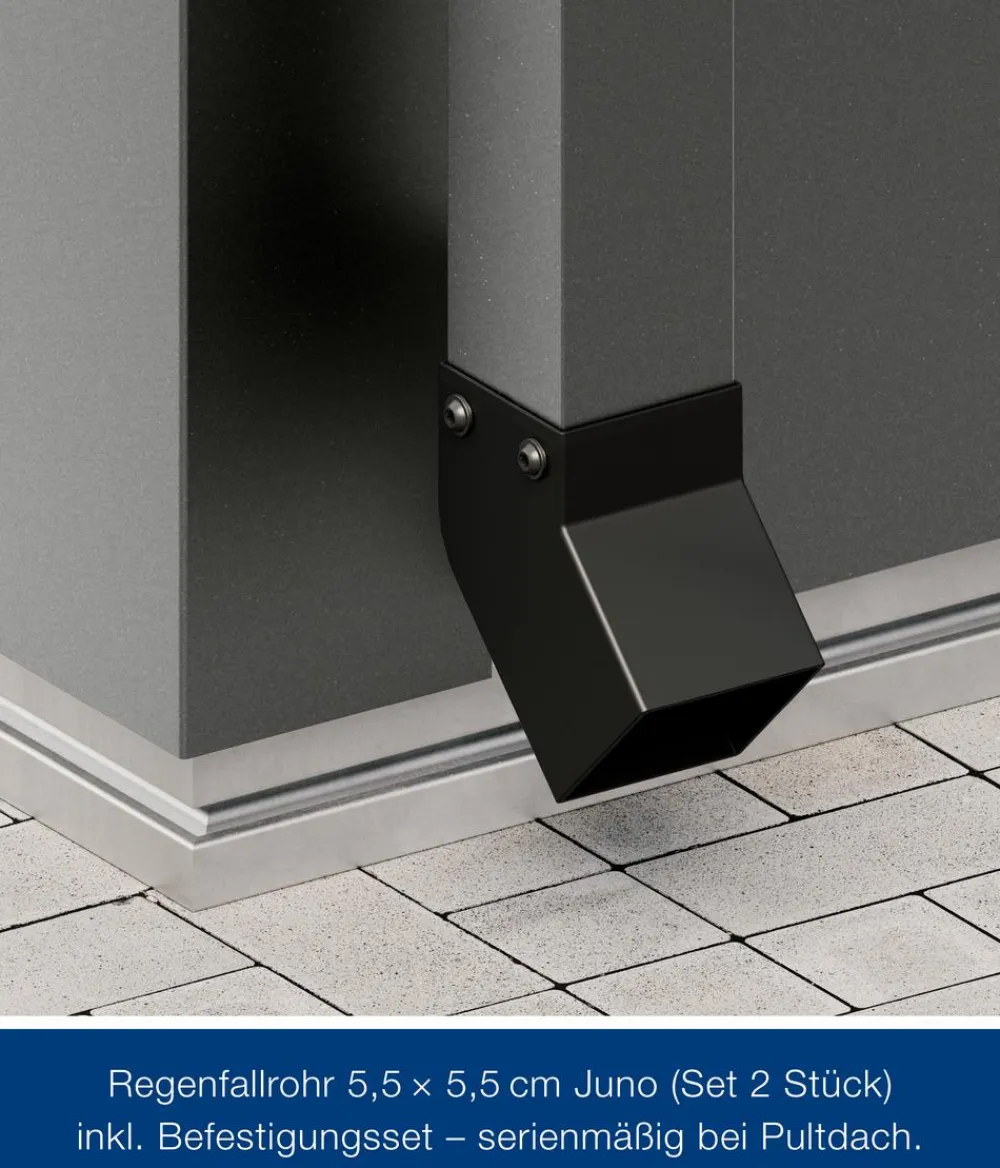 Hörmann Metallgerätehaus Juno JPD11 M-Sk Motiv Modern mit Doppeltür, ca. B277/H232/T358 cm Graualuminium Sale