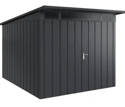 Hörmann Gartenhäuser & Gerätehäuser - Metallgerätehaus Juno JPD11 M-Sk Motiv Modern mit Doppeltür, ca. B277/H232/T358 cm Anthrazit