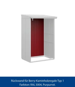 Hörmann Rückwand für Berry-Kaminholzregal Typ 1, ca. B117,3/H188 cm Purpurrot Hot
