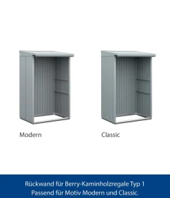 Hörmann Anbauten - Rückwand für Berry-Kaminholzregal Typ 1, ca. B117,3/H188 cm Fenstergrau