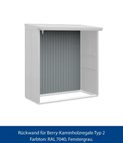 Hörmann Rückwand für Berry-Kaminholzregal Typ 2, ca. B188/H177,7 cm Fenstergrau Clearance