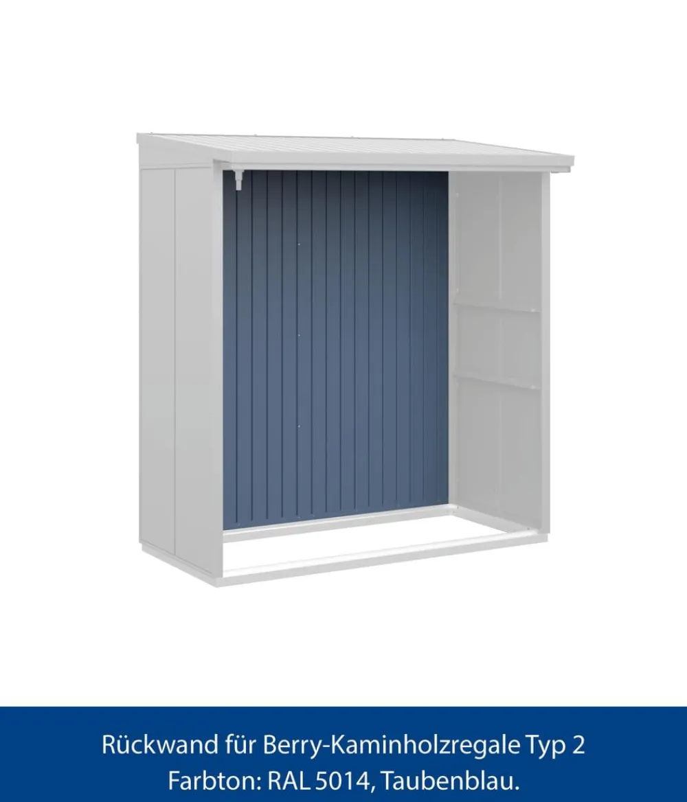 Hörmann Kaminholzregale - Rückwand für Berry-Kaminholzregal Typ 2, ca. B188/H177,7 cm Taubenblau