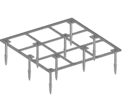 Hörmann Böden & Fundamente - Stahl-Schraubfundament für Gerätehaus Juno JSD 1-3, 7 Schrauben Silber
