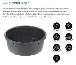 ICS Gartenteich·Teichbecken & Teichfolien|Pflanzkübel & Blumenkästen > I.C.S. PE-Becken für den Außenbereich, rund,
