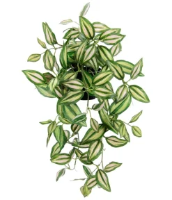 I.GE.A Kunstpflanzen - Kunstpflanze Dreimasterblume Tradescantia Zebrina im Kunststoff-Topf, ca. H23 cm Grün