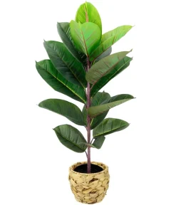 I.GE.A Kunstpflanzen - . Kunstpflanze Gummibaum im Wasserhyazinthentopf, ca. H84 cm Grün
