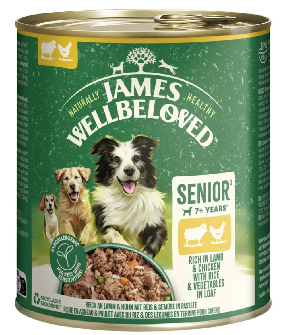 JAMES WELLBELOVED™ James Wellbeloved Nassfutter für Hunde Senior, Lamm & Huhn in Pastete Hot