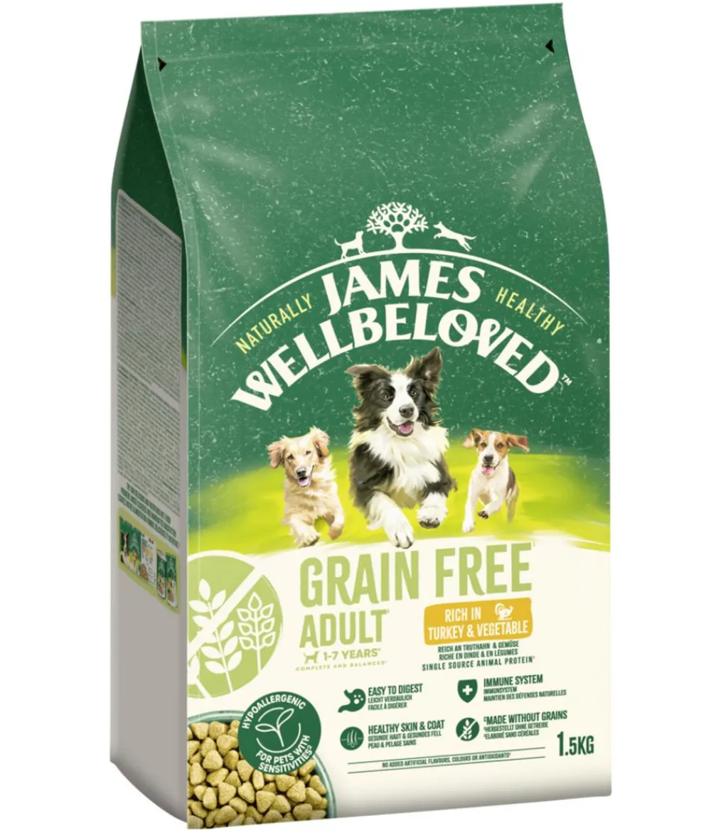 JAMES WELLBELOVED™ Trockenfutter Hund - James Wellbeloved Trockenfutter für Hunde Grainfree Adult, Truthahn & Gemüse