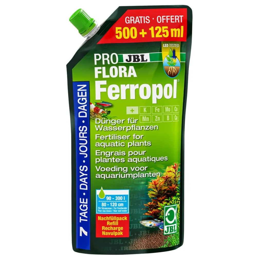 JBL Pflanzenpflege - PROFLORA Aquarienpflanzendünger-Nachfüllpack, 500 + 125 ml Grün