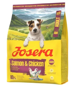 Josera Trockenfutter für Hunde Mini Adult, Lachs & Huhn Hot