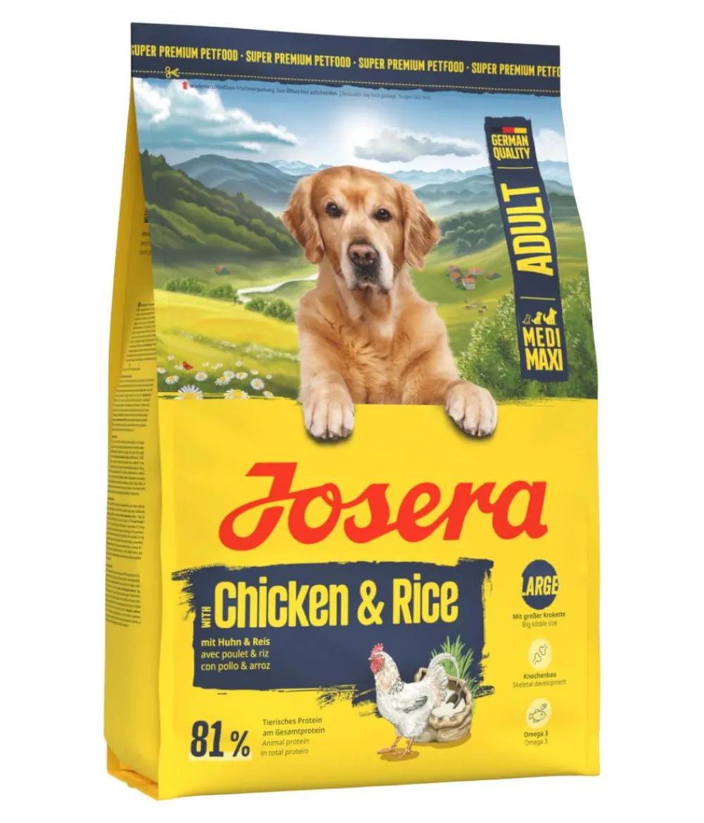 Josera Trockenfutter Hund - Trockenfutter für Hunde Medi/Maxi Adult, Huhn & Reis
