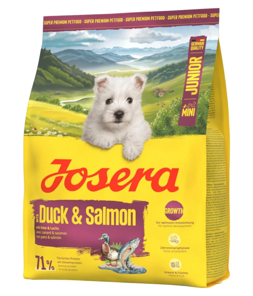 Josera Trockenfutter Hund > Trockenfutter für Hunde Mini Junior, Ente & Lachs