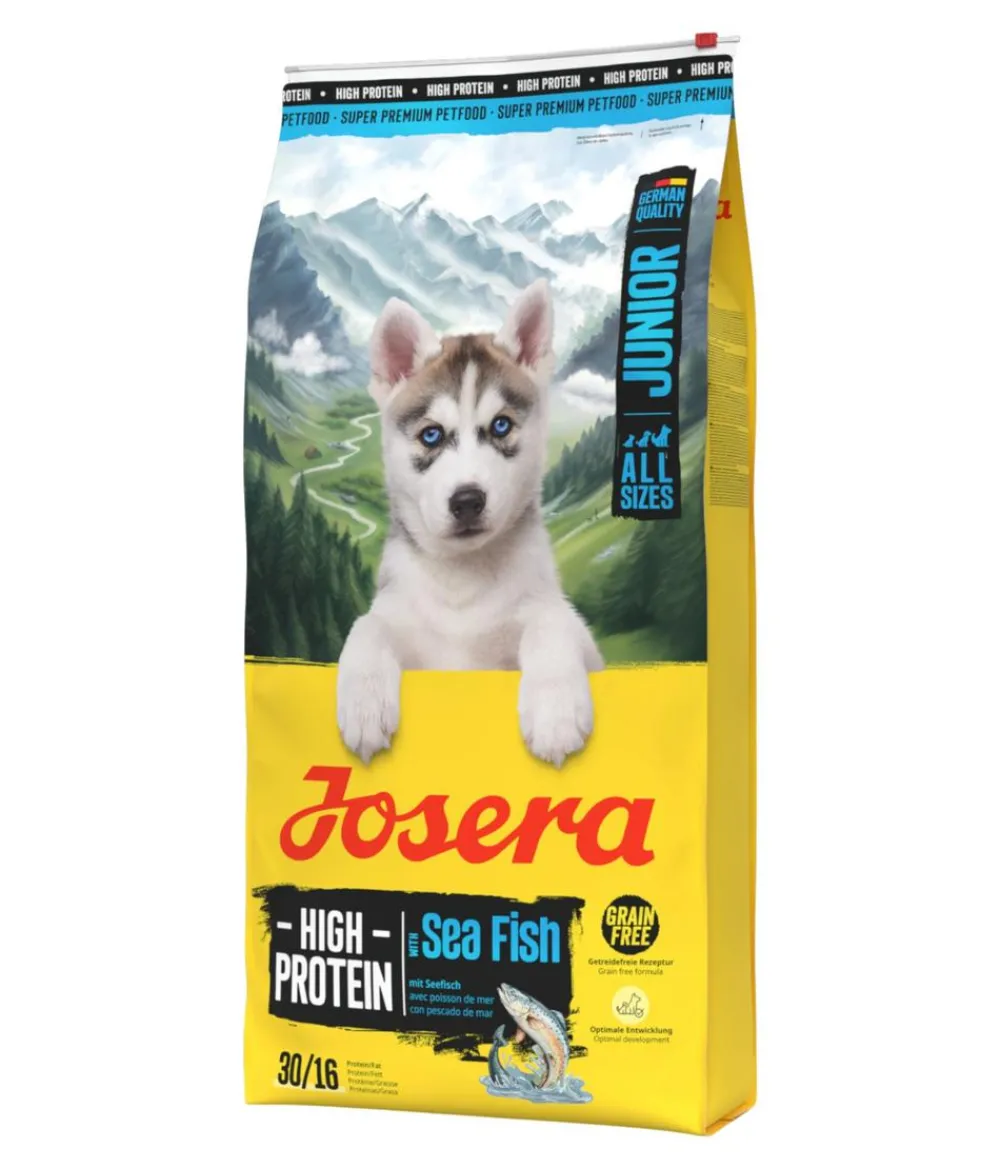 Josera Trockenfutter Hund - Trockenfutter für Hunde High Protein Junior, Seelachs