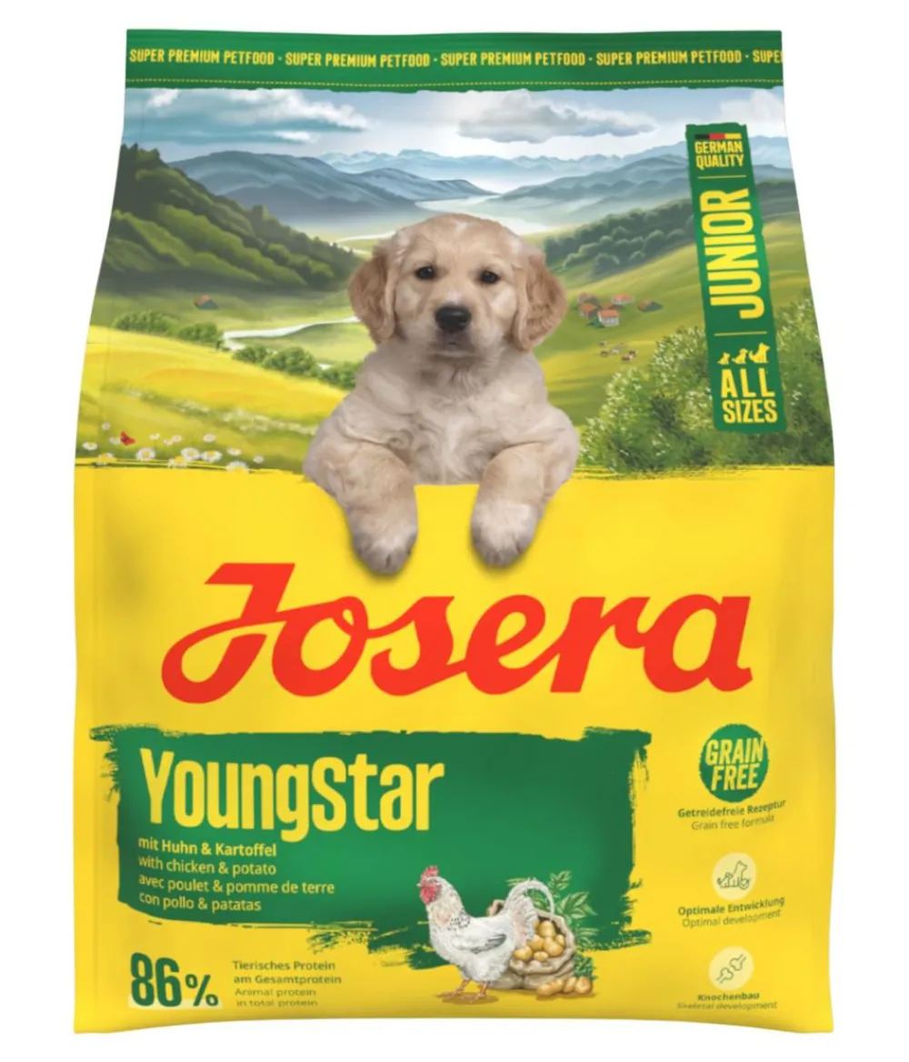 Josera Trockenfutter Hund - Trockenfutter für Hunde YoungStar Junior, Huhn & Kartoffel