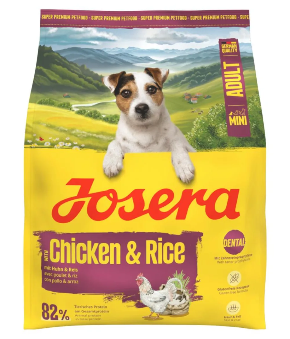 Josera Trockenfutter für Hunde Mini Adult, Huhn & Reis