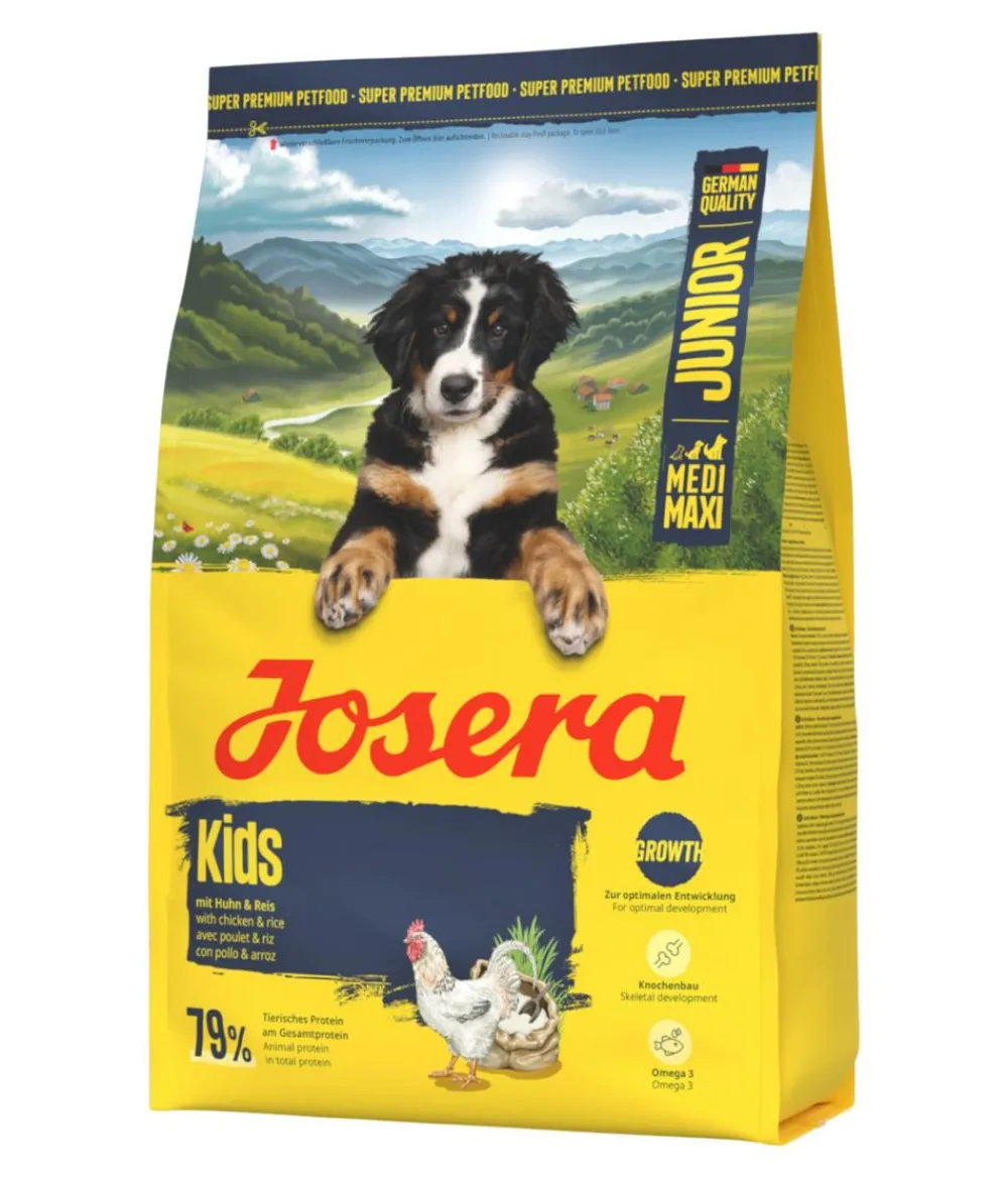 Josera Trockenfutter Hund - Trockenfutter für Hunde Kids Medi/Maxi Junior, Huhn & Reis