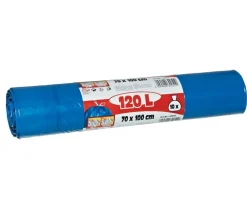 Jufol Komposter & Abfallbehälter - Müllbeutel Zugbandsack, 120 l, 10 Stk. Blau