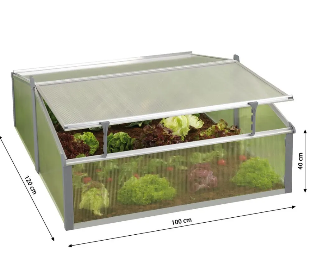 Juwel Doppelfrühbeet Easy Fix, ca. B100/H40/T120 cm Transparent Hot