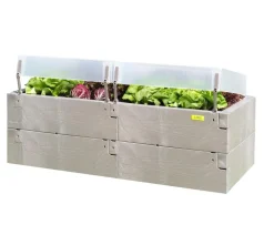 Juwel Hochbeete & Frühbeete - Hochbeet Timber Anzucht-Set 2in1, ca. B130/H52/T60 cm Grau