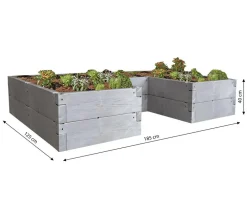 Juwel Hochbeet Timber Ergoline, ca. B185/H40/T125 cm Grau