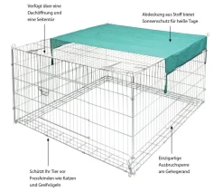 Kerbl Freigehege mit Ausbruchsperre für Kaninchen, ca. B230/H70/T115 cm Hot