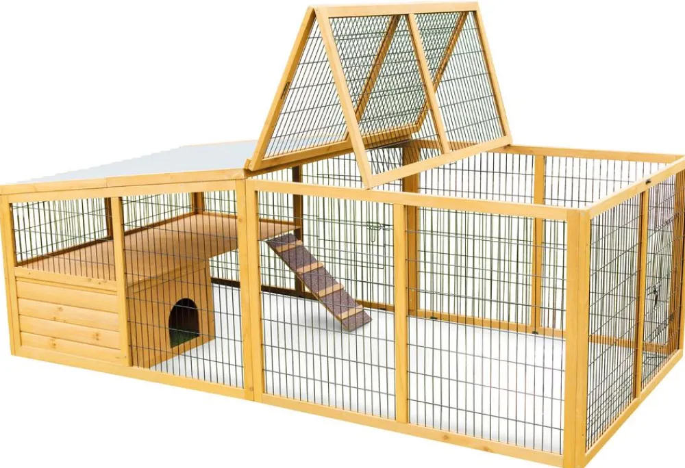 Kerbl Freilaufgehege > Freigehege mit Plastikdach, ca. B220/H75/T115 cm