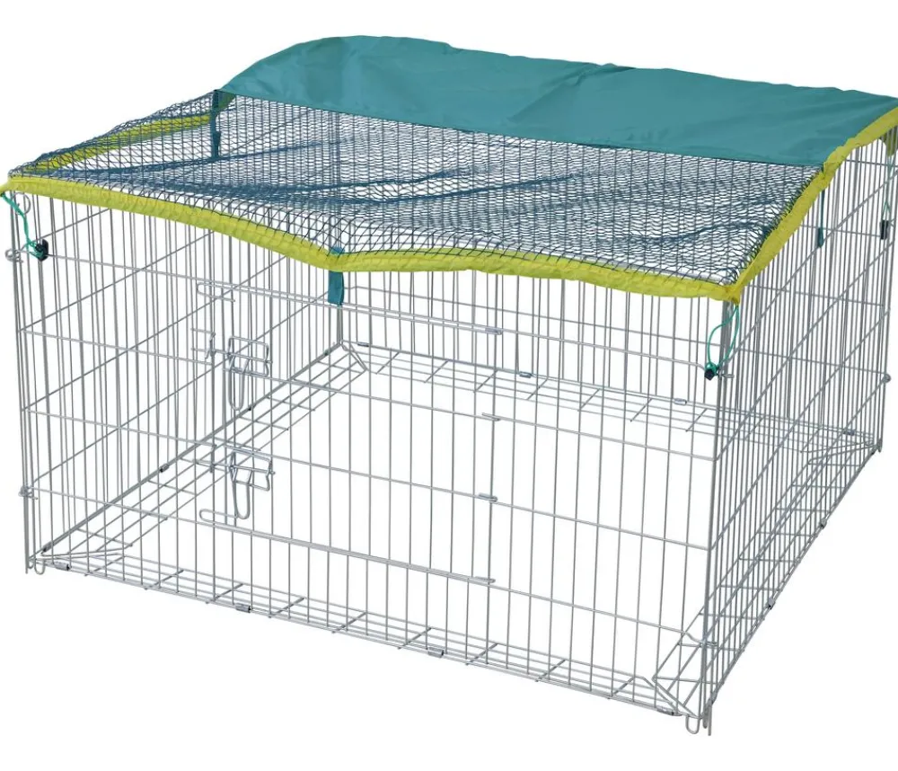 Kerbl Freilaufgehege - Freilaufgehege mit Ausbruchsperre, ca. B115/H65/T115 cm Silber