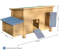 Kerbl Bauernhof Zubehör|Hühnerställe - Hühnerstall Florentina, ca. B146/H80/T74 cm